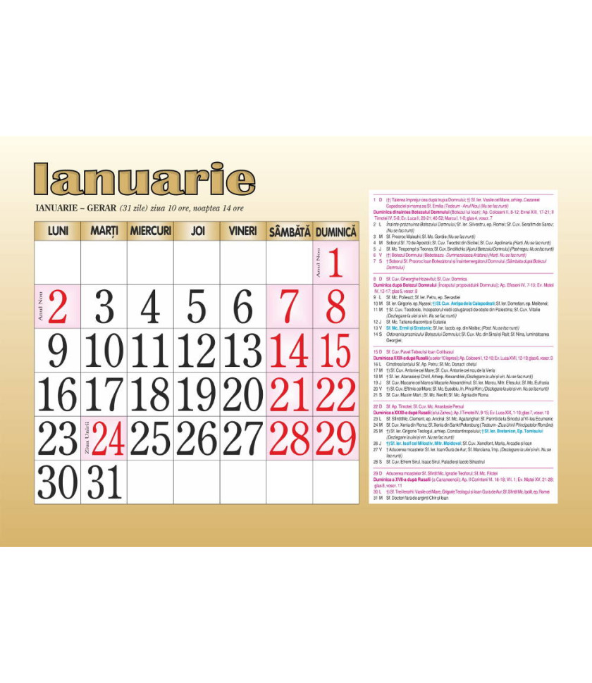 CALENDARUL BUNULUI CRESTIN - cu iconostase - 2023 CALENDARUL BUNULUI CRESTIN - cu iconostase - 2023