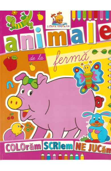 Animale de la ferma. Carte de colorat 