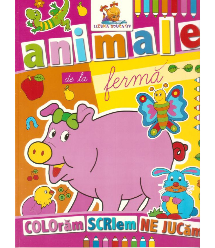 Animale de la ferma. Carte de colorat 