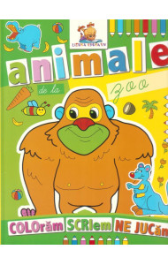 Animale de la zoo. Carte de colorat 