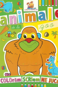 Animale de la zoo. Carte de colorat 