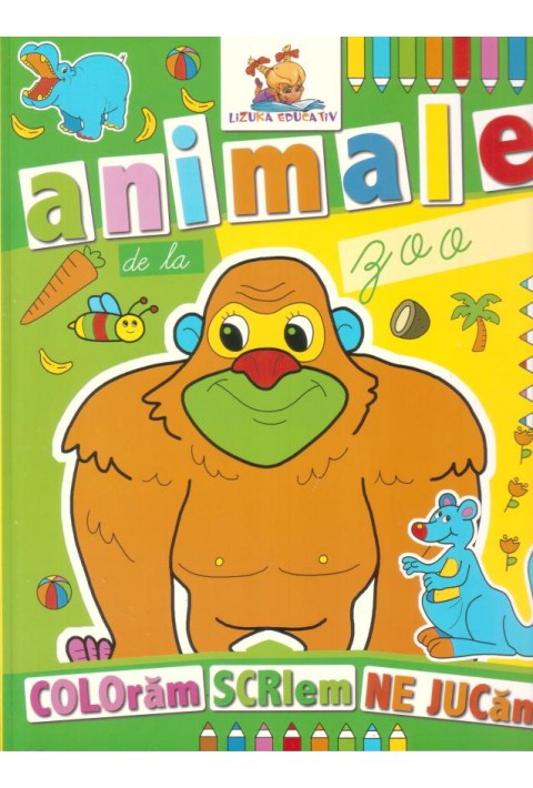 Animale de la zoo. Carte de colorat 