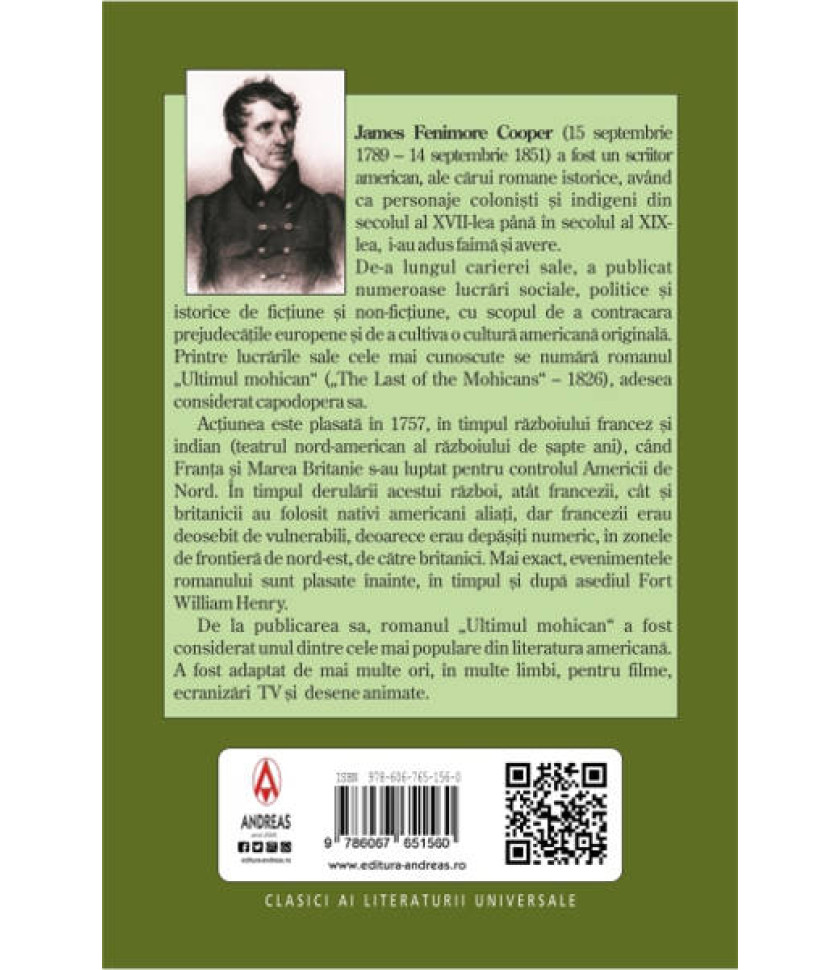 Ultimul mohican - James Fenimore Cooper