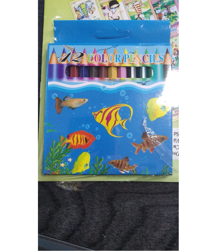 Pachet carti de colorat + 12 creioane colorate