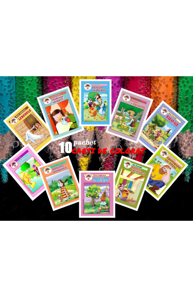 Pachet 10 carti de colorat - tip 1 Pachet 10 carti de colorat - tip 1