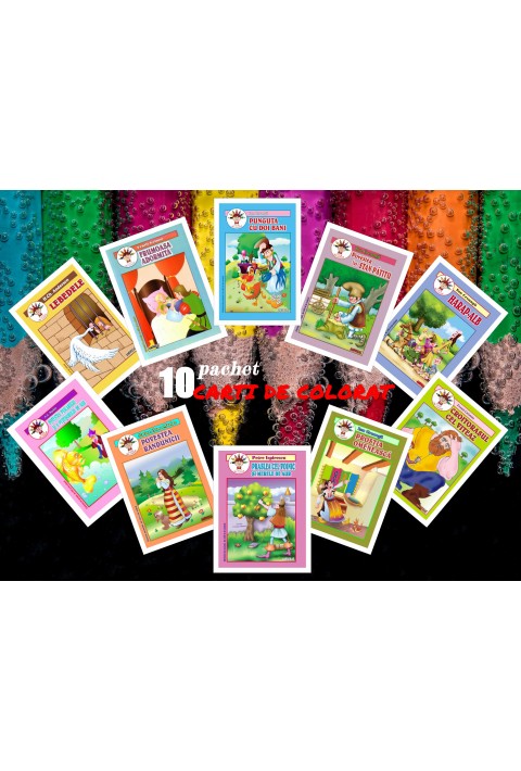 Pachet 10 carti de colorat - tip 1