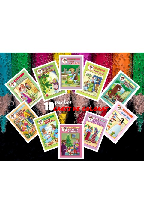 Pachet 10 carti de colorat - tip 2