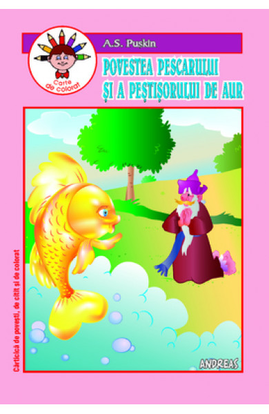 Povestea pescarului si a pestisorului de aur - carte de colorat