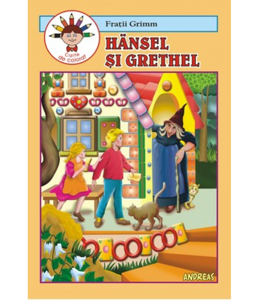 Hansel si Grethel - carte de colorat - repovestire dupa Fratii Grimm